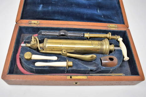 Brady & Martin Enema High Colonic Irrigation Apparatus: Brady & Martin of Newcastle on Tyne England Enema or High Colonic Irrigation Apparatus with original box and parts - circa late 1800's or early 1900's and was used to cleanse the body of toxic wastes