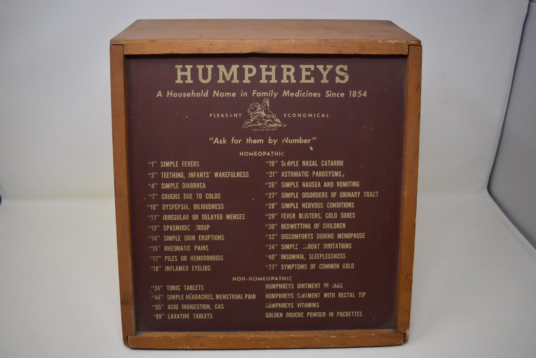 For Auction Vintage Humphreys Medicine Counter Advertising Display