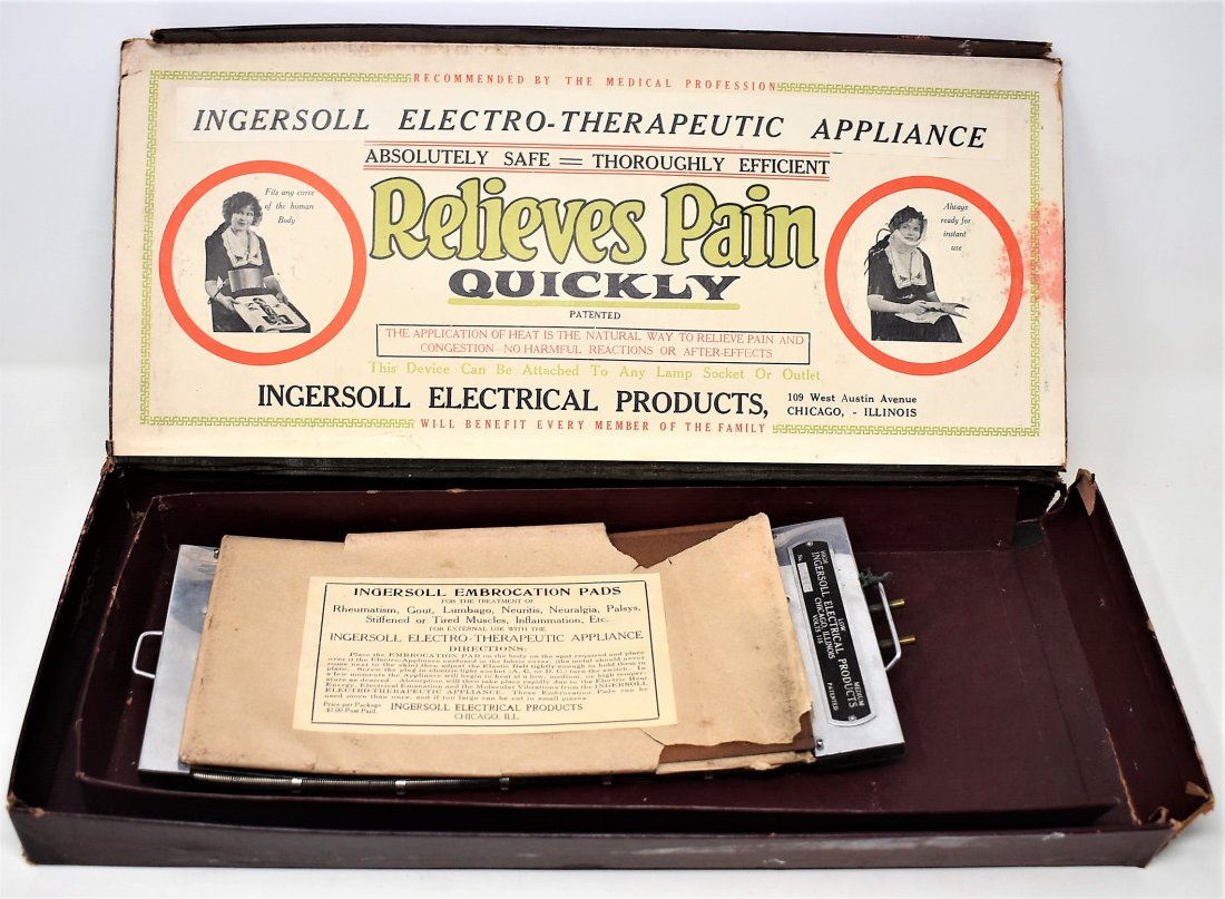 Ingersoll Electrical Embrocation Pads relieves Pain: Ingersoll Electrical Products - Ingersoll Embrocation Pads - relieves Pain Quickly - for the Treatment of Rheumatism, Gout, Lumbago, Neuritis, neuralgia, Palsys, Stiffened or tired Muscles, Inflammati