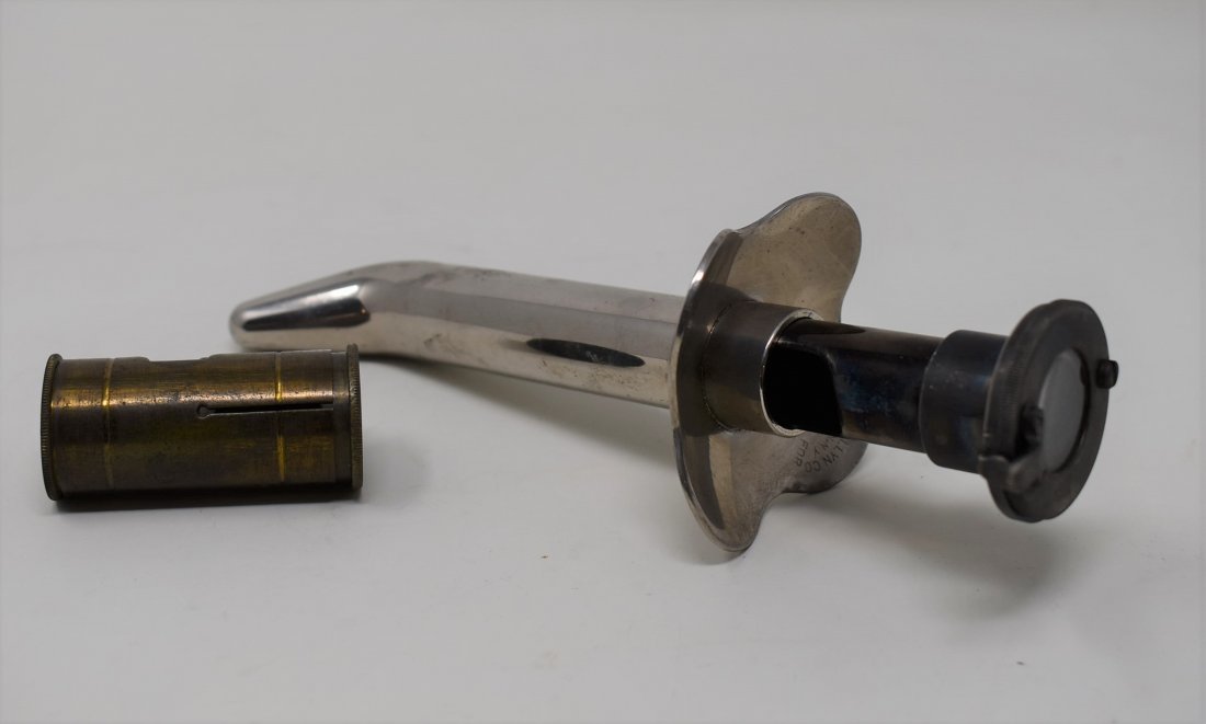 Pair of Antique Scope Devices Welsh Allyn Co.: Vintage/Antique Welsh Allyn Co. Scope (Larger) and Unmarked Small Scope