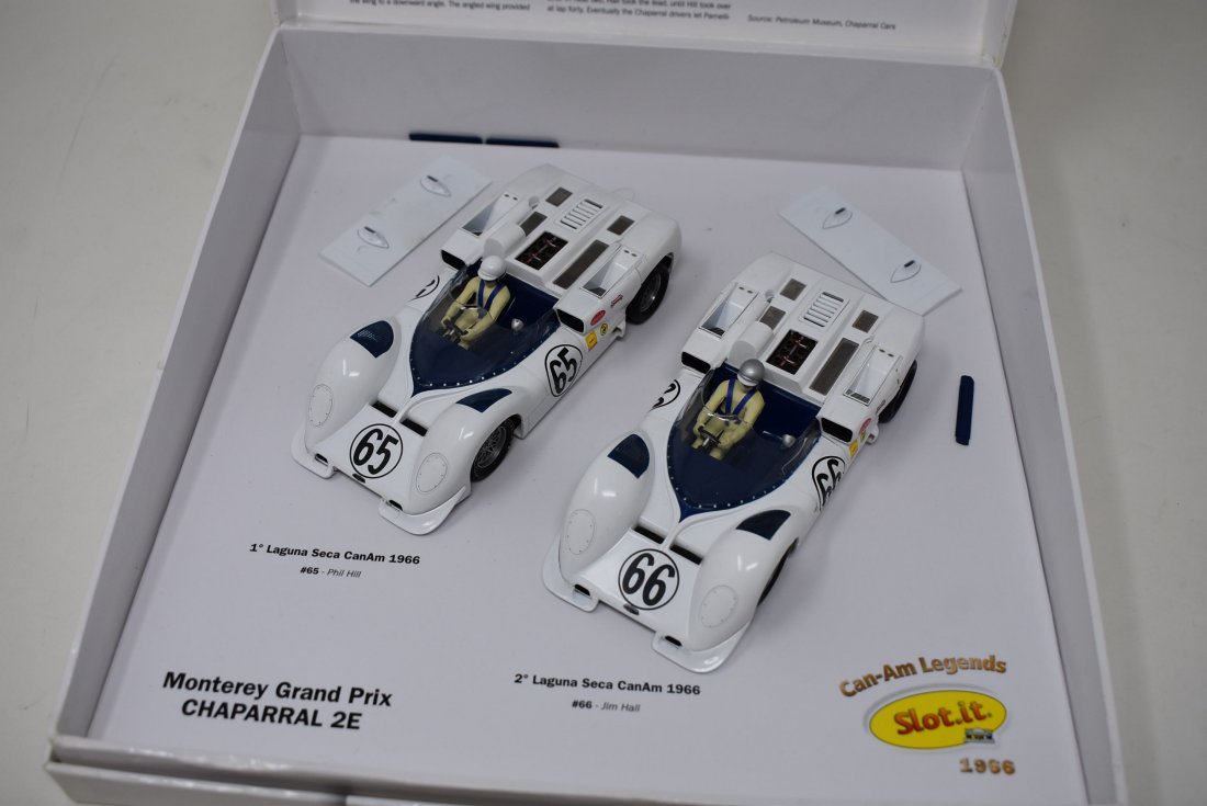 Limted Slot.it Chaparral 2E Can-Am 1966 Slot Car 1/32: Limited Edition Slot.it Can-Am Legends Chaparral 2E 1966 1/32 Scale Slot Car. It comes in gently used condition in original box.