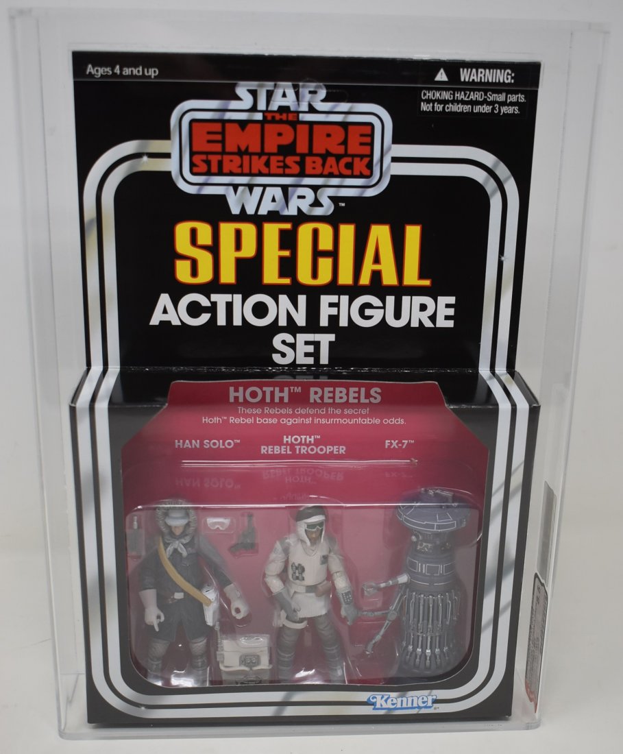 Star Wars Vintage Col 3-Pack Hoth Rebel set AFA 8.5 TGT: 2010 Hasbro Star Wars Vintage Collection 3-Pack Hoth Rebel Set Target Exclusive AFA Graded 8.5 (out of 9.0) - AFA 24450193 - Figure and Case are in great shape and already graded and ready for your co