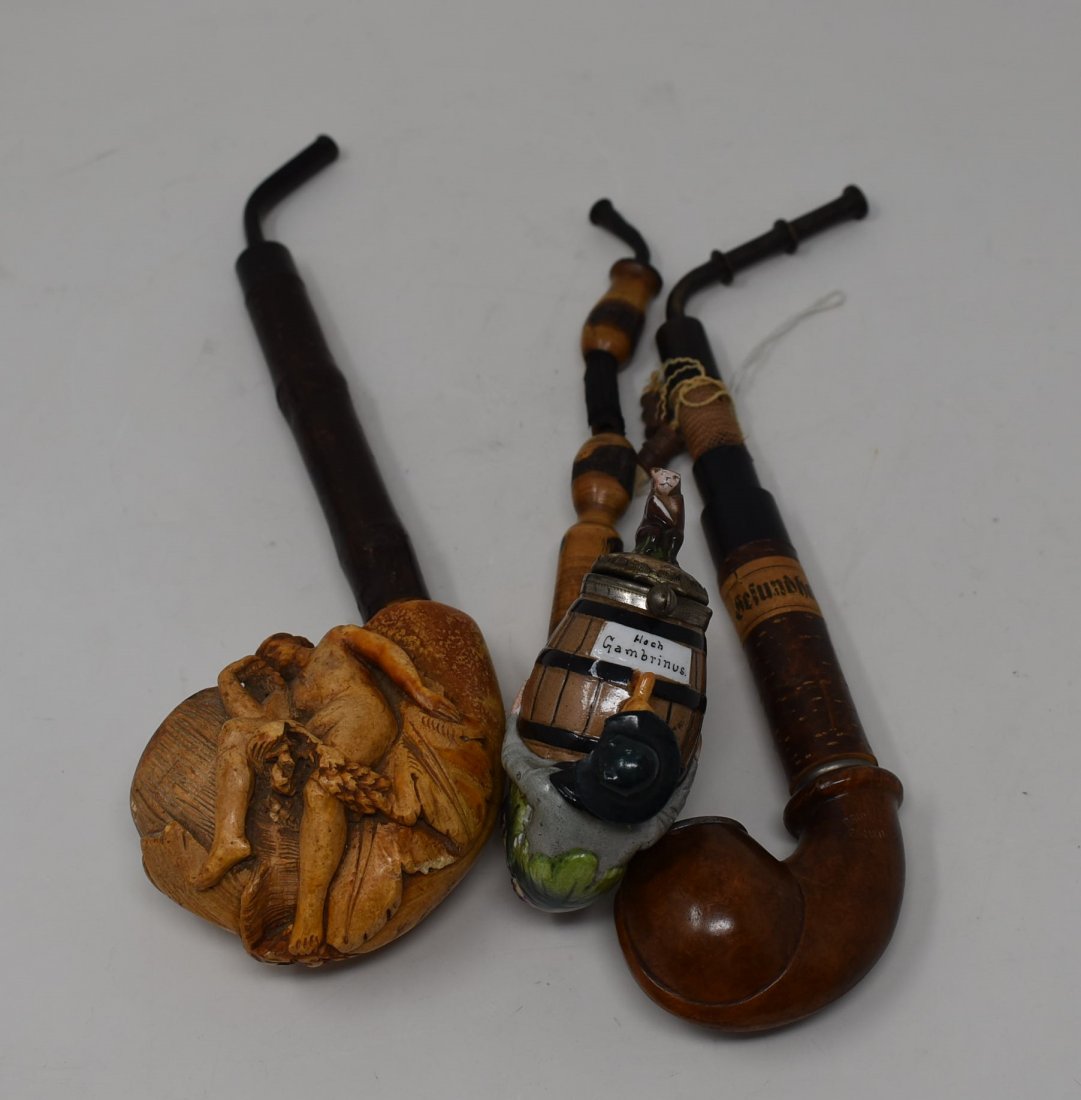 Lot of 3 Vintage Pipes: as shown