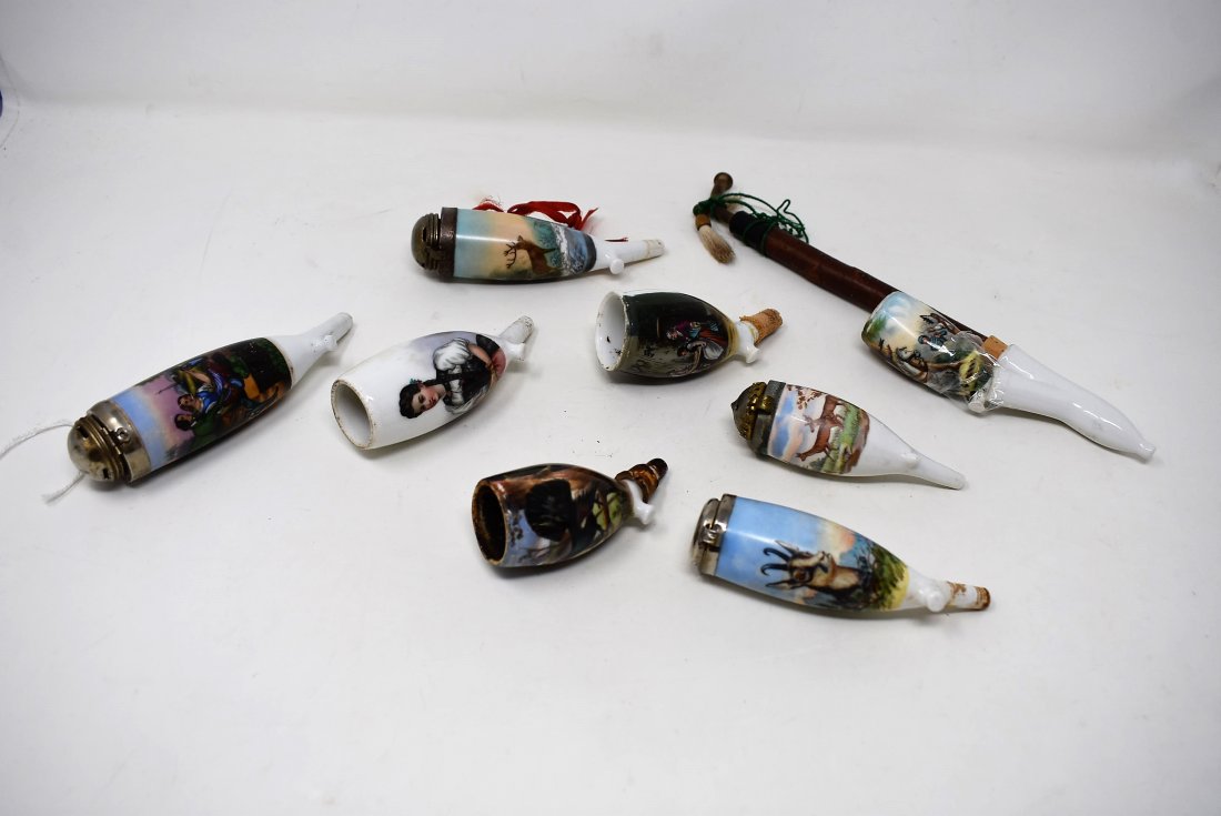 Lot of 8 Vintage Porcelain Pipes: as shown
