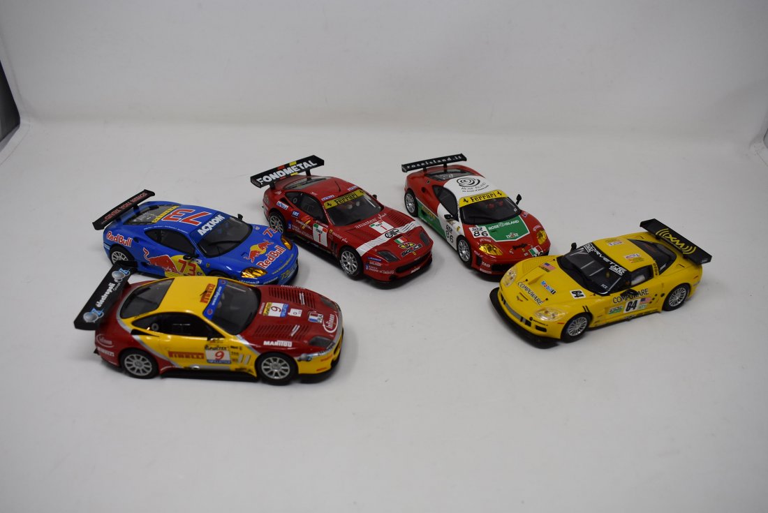 Group of 5 SCX 1/32 Scale Slot Cars: A Lot of 5 SCX 1/32 Scale Slot Cars, as shown.