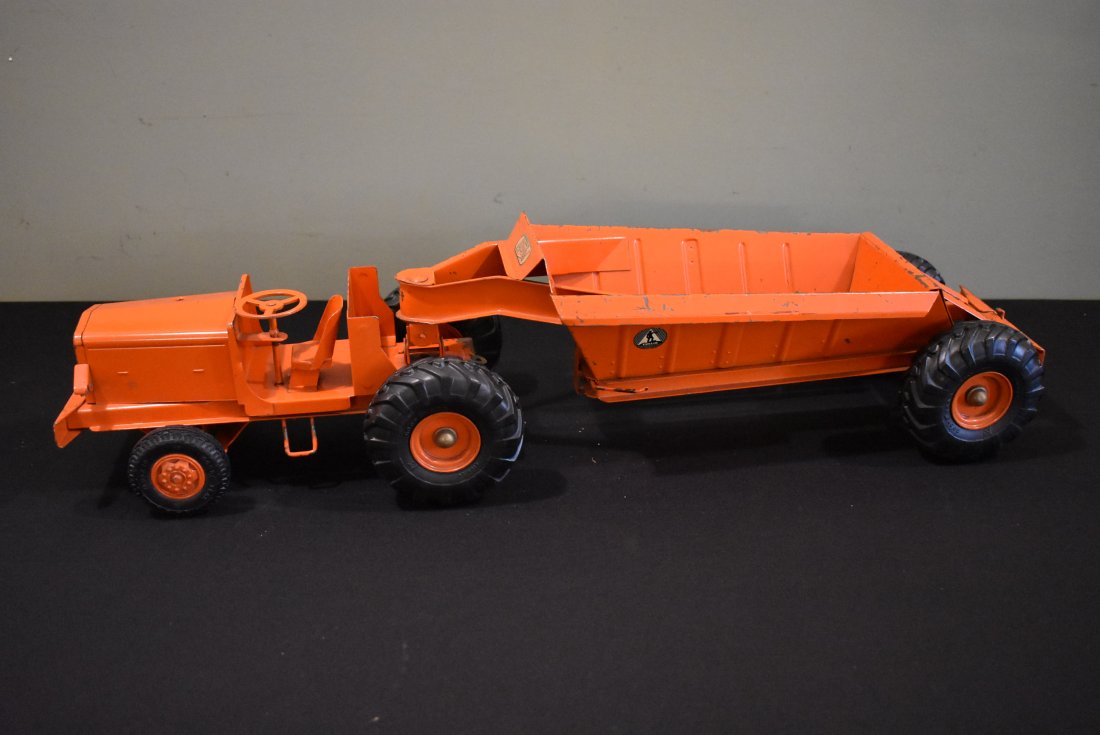 Vintage Model Toys Tractor & Trailer: Vintage Orange Model Toys Tractor & Trailer