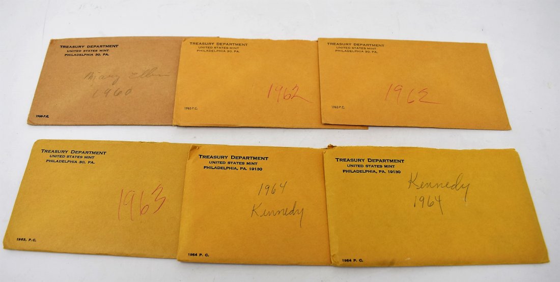 6 U.S. Mint Silver Proof Sets1960-1964: A Lot of 6 United States Mint Proof Sets including 1960, 1962(2), 1963 and 1964(2).