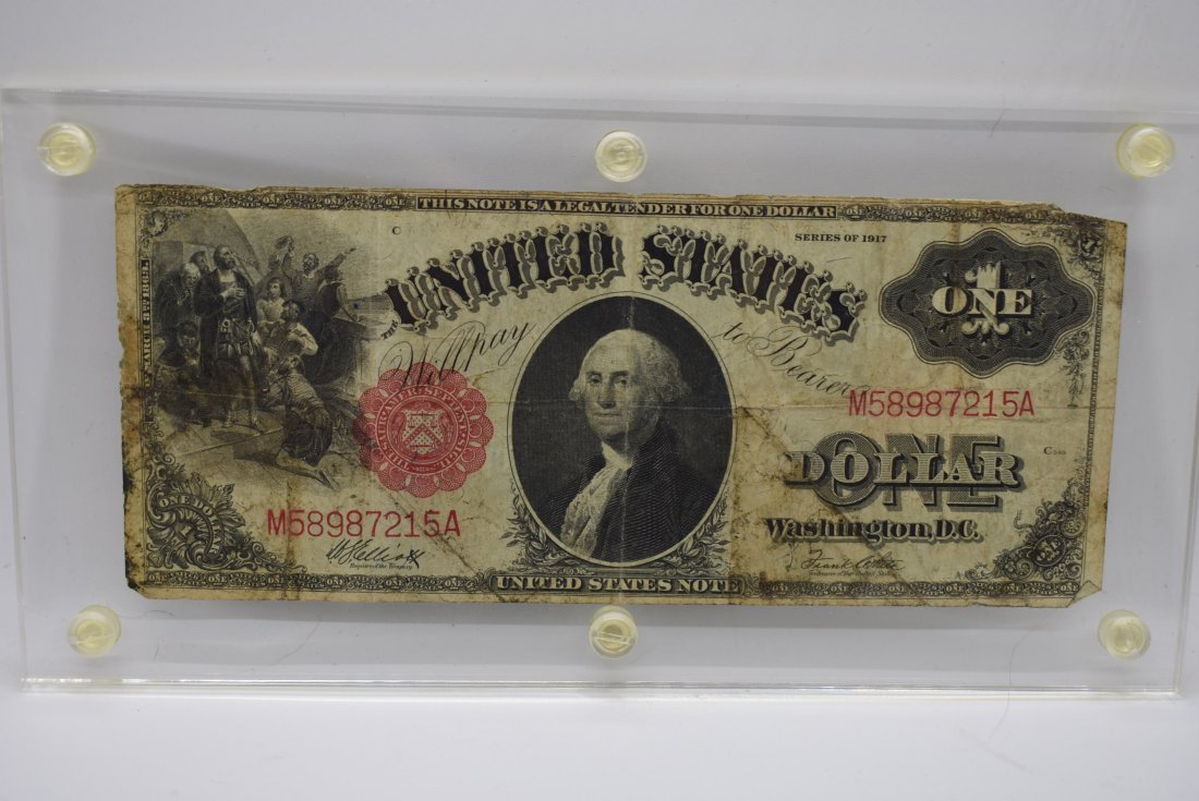 1917 $1 Large Size $1 Note Washington D.C.: 1917 $1 Large Size Note, Red Seal, Washington D.C.