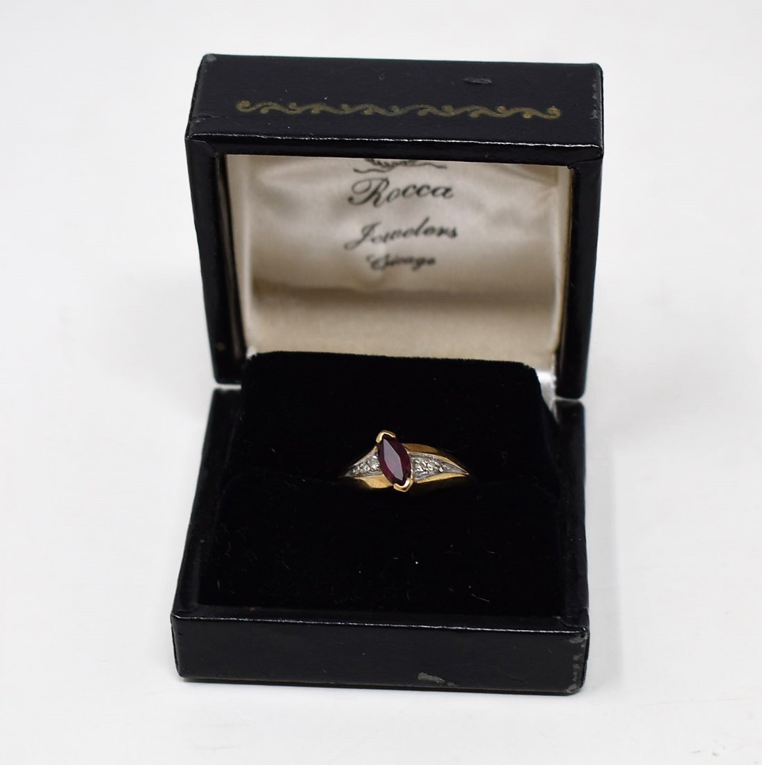 10K Gold Diamond & Garnet Ring: Size 6.5, 3.1 grams