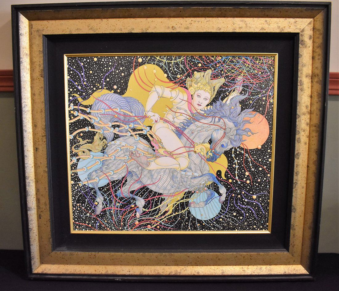 Guillaume Azoulay "Winter" Giclee Signed 1/250: Guillaume Azoulay "Winter" Giclee on Canvas, hand signed by the artist, numbered 1/250, and professionally framed. It measures 29" x 27". Inclueds COA