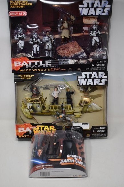 Star Wars Battle Packs x2 Anakin Changes to Darth Vader: 2 Star Wars Battle Packs: Battle Above the Sarlacc & Mace Windu's Attack Battalion + Anakin Changes to Darth Vader