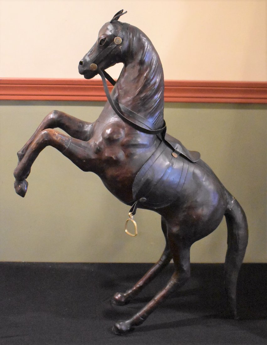 Leather Horse Statue: Leather Horse Statue - 27 1/2" Tall w/ Tail Crack