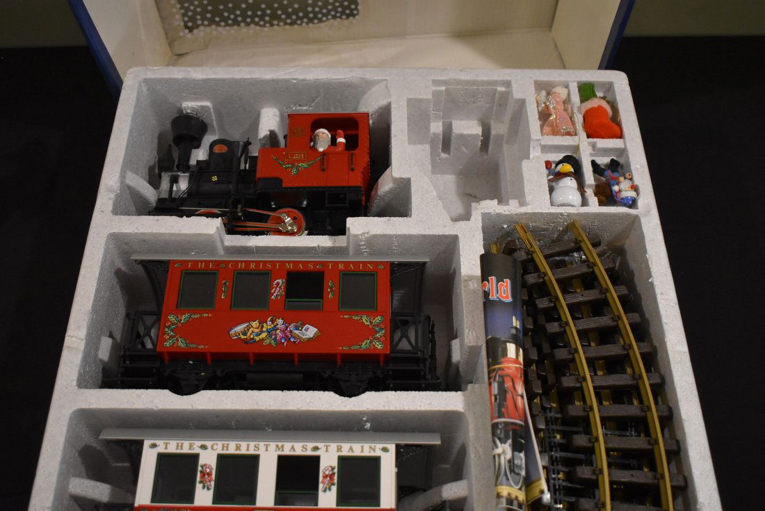 LGB G Scale 20540 Christmas Train Set: LGB G Scale 20540 US Christmas Train Set, in original box. The power pack is missing.