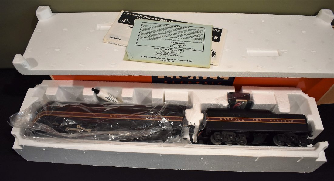 Lionel Norfolk & Western 4-8-4 "J" Loco & Tender: Lionel Norfolk & Western 4-8-4 "J" Locomotive & Tender, in original box.