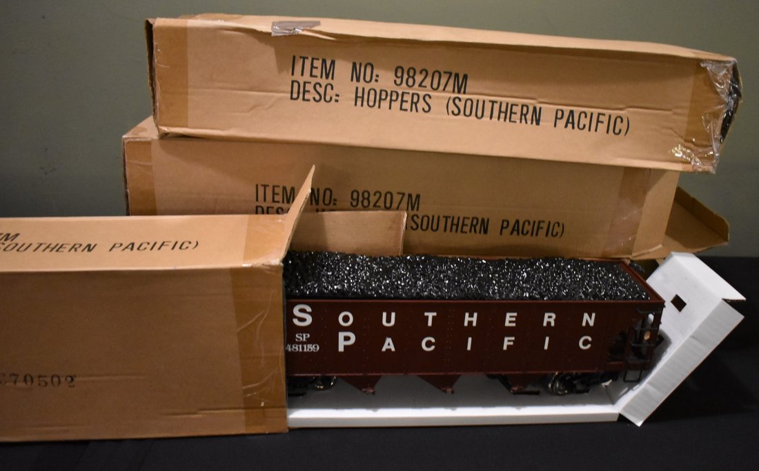 Lot of 4 Bachmann G Scale SP Coal Hoppers 98207M New (1 of 3)