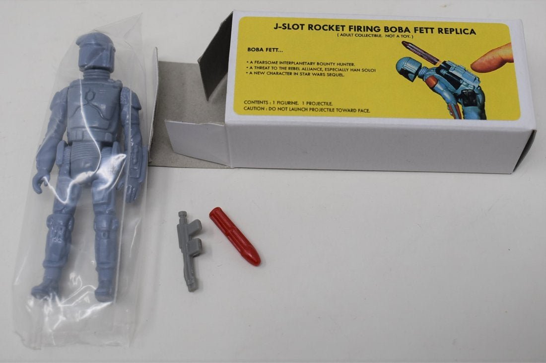 Custom Star Wars J Slot Rocket Firing Boba Fett Fantasy: Custom Star Wars "pre Production" J Slot Rocket Firing Boba Fett Repro Fantasy- this is not a production line item but a fantasy custom reproduction piece - its a fun piece to add to your collection-