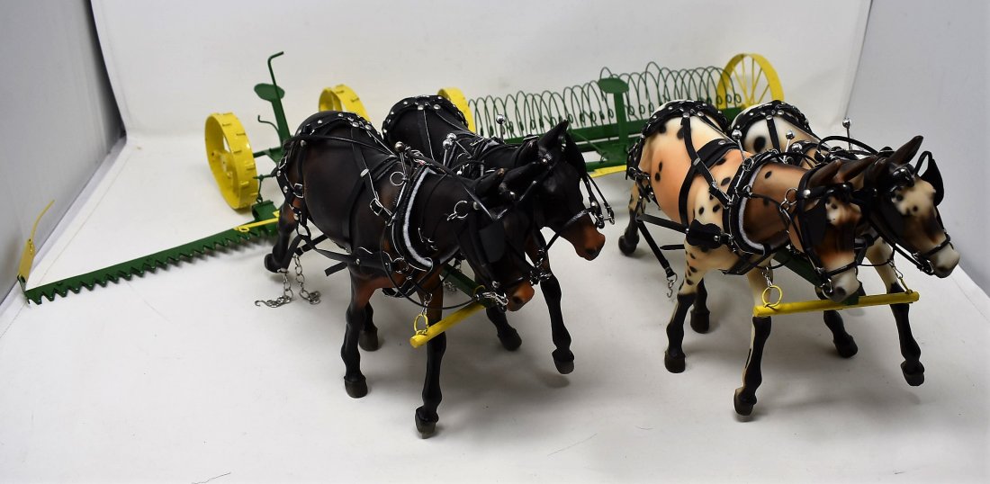 2 Breyer Horse Teams with Farm Implements: 2 sets of Breyer Horse Teams with Farm Implements, as shown