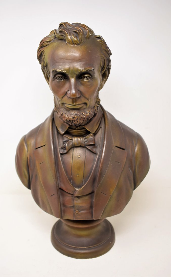Abraham Lincoln Plaster Bust: Abraham Lincoln Plaster Bust, measures 17" tall