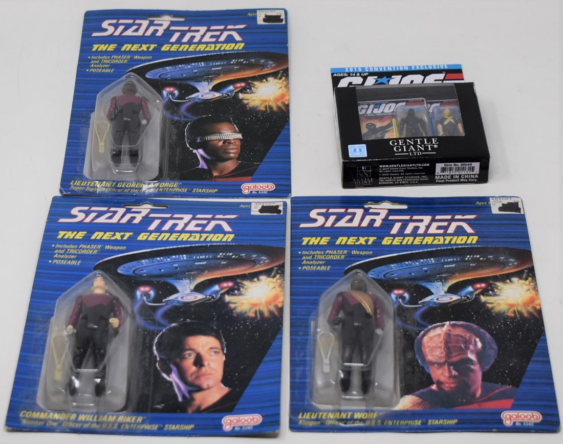 GI Joe Micro Figure 2 Pack & 3 Galoob Star Trek: Auction is for a Gentle Giant 2015 Convention Exclusive GI Joe Micro Figure 2 Pack & 3 Galoob Star Trek the Next Generation Figures - New on Card