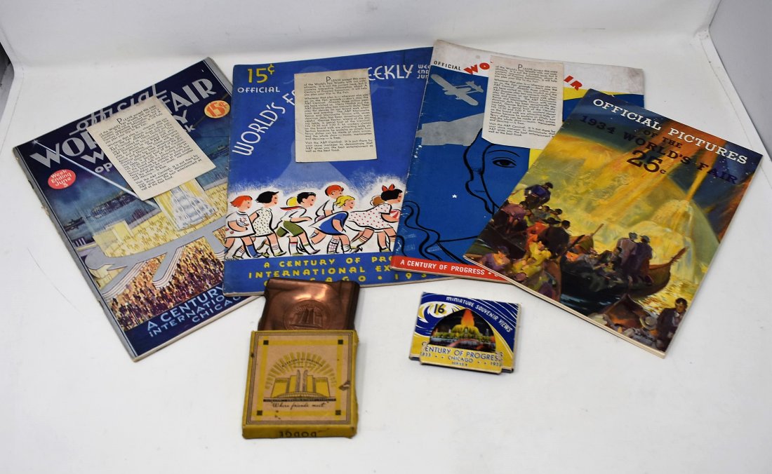 1933 Chicago World's Fair Lot Century of Progress: Lot of 1933-1934 Century of Progress Chicago World's Fair Items, as shown