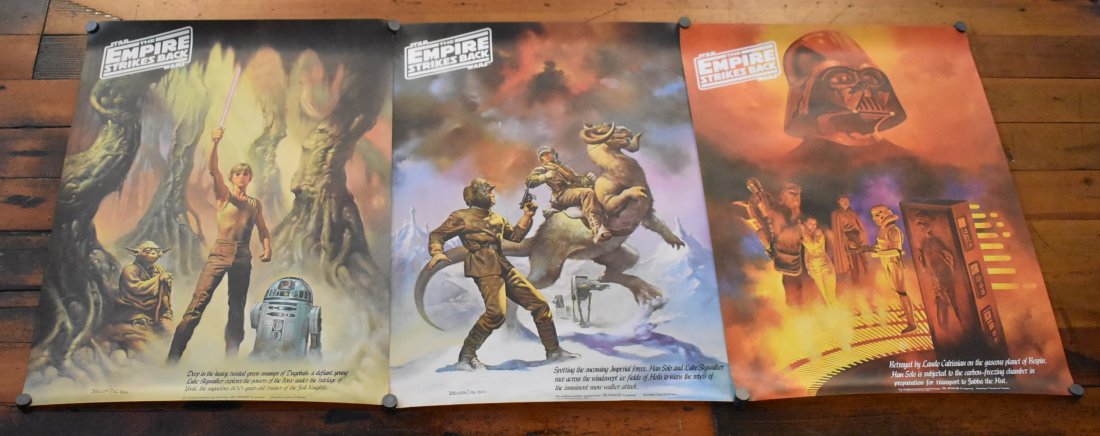 Star Wars The Empire Strikes Back 1980 Boris Vallejo: Star Wars The Empire Strikes Back 1980 Boris Vallejo Coca Cola 3 Poster Set 18x24 Inches each. posters are in great shape but not perfect, some of the corners have light damage or soiling - see photos
