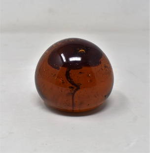 VERY EARLY 1971 Charles Lotton Beer Bottle Paperweight: When Charles Lotton first starting making art glass pieces, he used Fresca and Beer Bottles. He would melt them and blow them into "creations". This is one of the original "Beer Bottle"