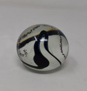 1984 John Lotton Art Glass Paperweight: 1984 John Lotton Art Glass Paperweight, signed and dated, measures 2.75" om diameter.