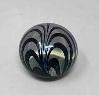 1984 John Lotton Art Glass Paperweight: 1984 John Lotton Art Glass Paperweight, measures 2.75" in diameter, signed and dated.