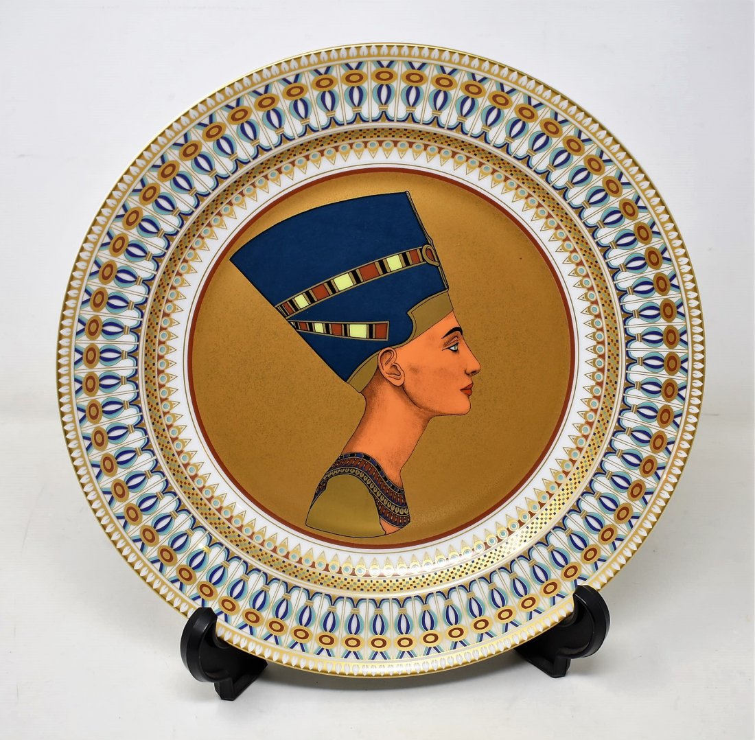 Kaiser W. Germany Queen Nefertiti Plate: Beautiful Kaiser West Germany Queen Nefertiti Plate, 12.5"