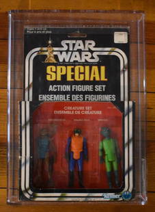 1978 Star Wars CANADA 3-Pack Series Creature Set AFA 70: Extremely RARE - 1979 Kenner CANADA Star Wars 3-Pack Series 2 Creature Set AFA 70 Y-EX+ - Set Contains: Hammerhead, Walrus Man, Greedo - AFA 19516952 - Figure and Case are in great shape and already