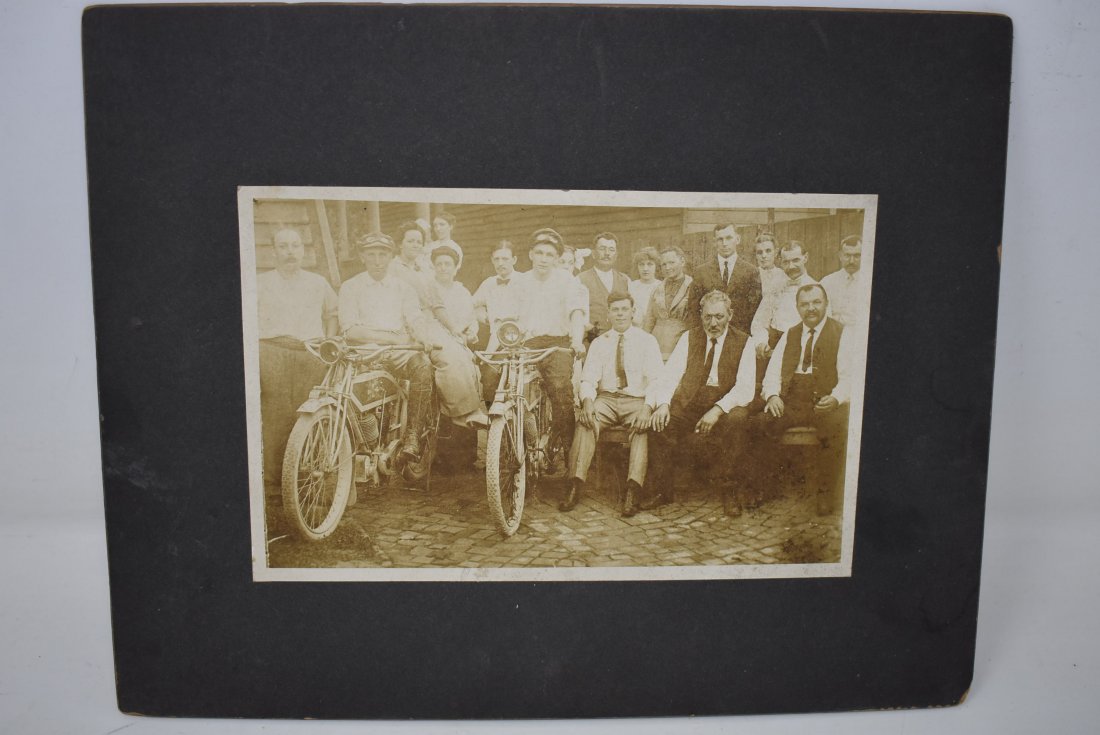 Vintage Denver Colorado Motorcycle Photo: Vintage Photo of Men on Motorcycles from Denver. Mounted to 8" x 10" card