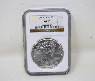 2014 Silver Eagle NGC MS70: 2014 Silver Eagle Graded NGC MS 70