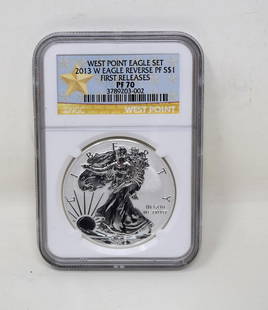 2013 W West Point Silver Eagle Reverse NGC PF70 First: Stunning 2013 W West Point 1 oz. Silver Eagle REVERSE Graded NGC PF 70 First Releases