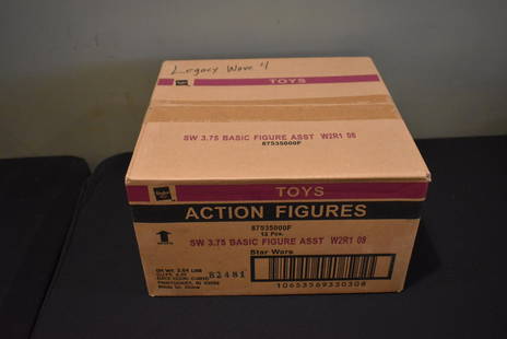Unopened Case of 12 Star Wars 3.75" Action Figures W2R1: Unopened Case of 12 Star Wars 3.75" Action Figures Basic Assortment W2R1 08 - unopened condition, With Writing on top, see photos of outer box - will be shipped double boxed with packing peanuts