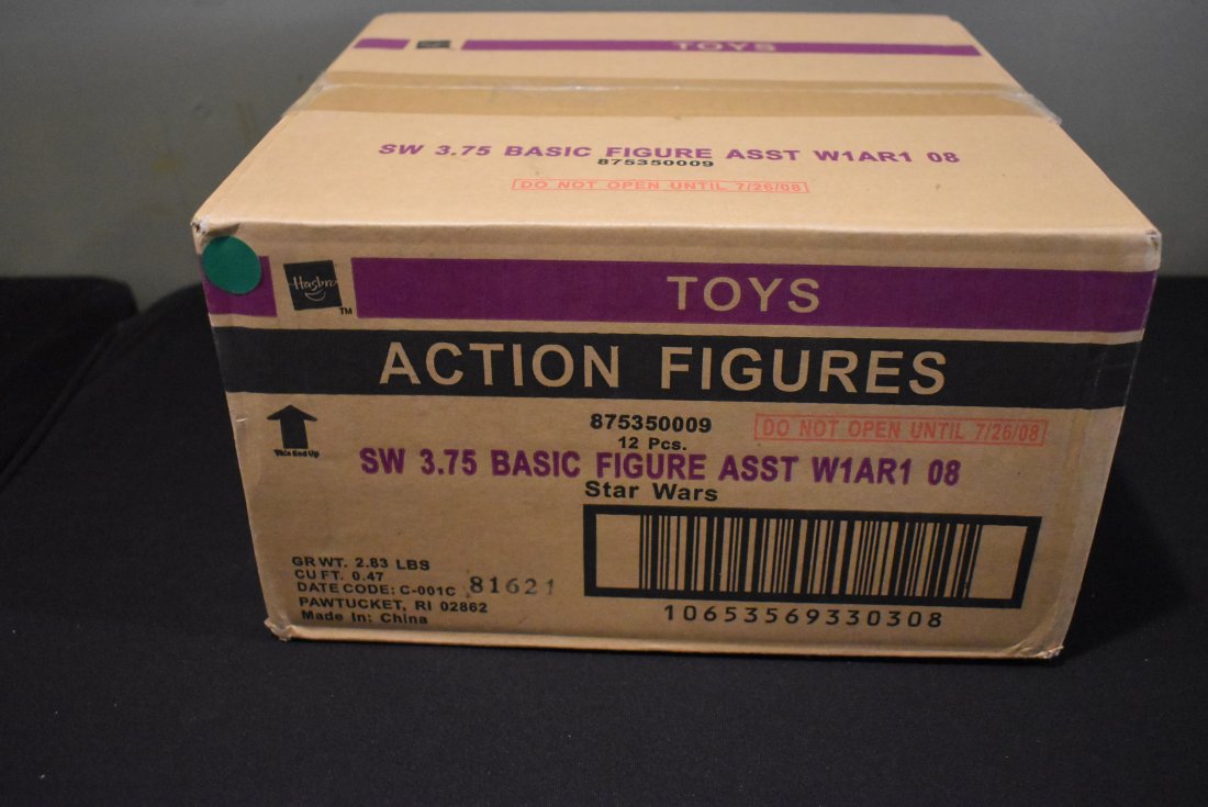 Unopened Case 12 Star Wars 3.75 Action Figures W1AR1 08: Unopened Case of 12 Star Wars 3.75" Action Figures Basic Assortment W1AR1 08 - unopened condition, see photos of outer box - will be shipped double boxed with packing peanuts between the box and this
