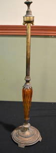 Vintage Pairpoint Lamp Base: Vintage Pairpoint Lamp Base, Amber Glass, measures 24" tall