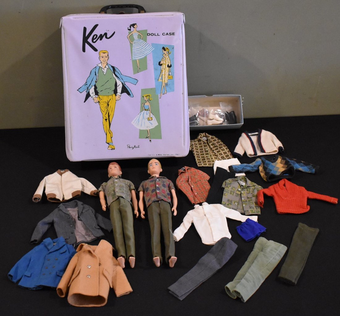 Ken & Allen (Redhead) Barbie Dolls, Case & Clothes Lot: Ken & Allen Dolls, Case & Clothes Lot - Please see Photos for What is included and Condition of Items