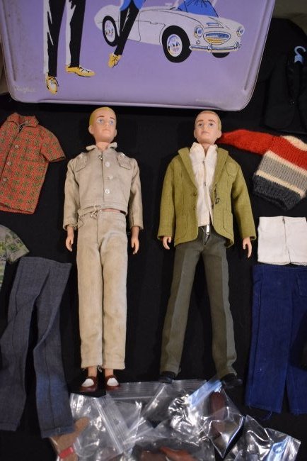 2 Ken Barbie Dolls, Case & Clothes Lot 2: 2 Ken Barbie Dolls, Case & Clothes Lot - Please see Photos for What is included and Condition of Items