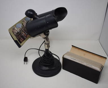 Vintage Electric Steroscope with Slides: Super cool Vintage Electric Steroscope with Boxed Set of Sears Roebuck & Co. Slides. Nice working condition