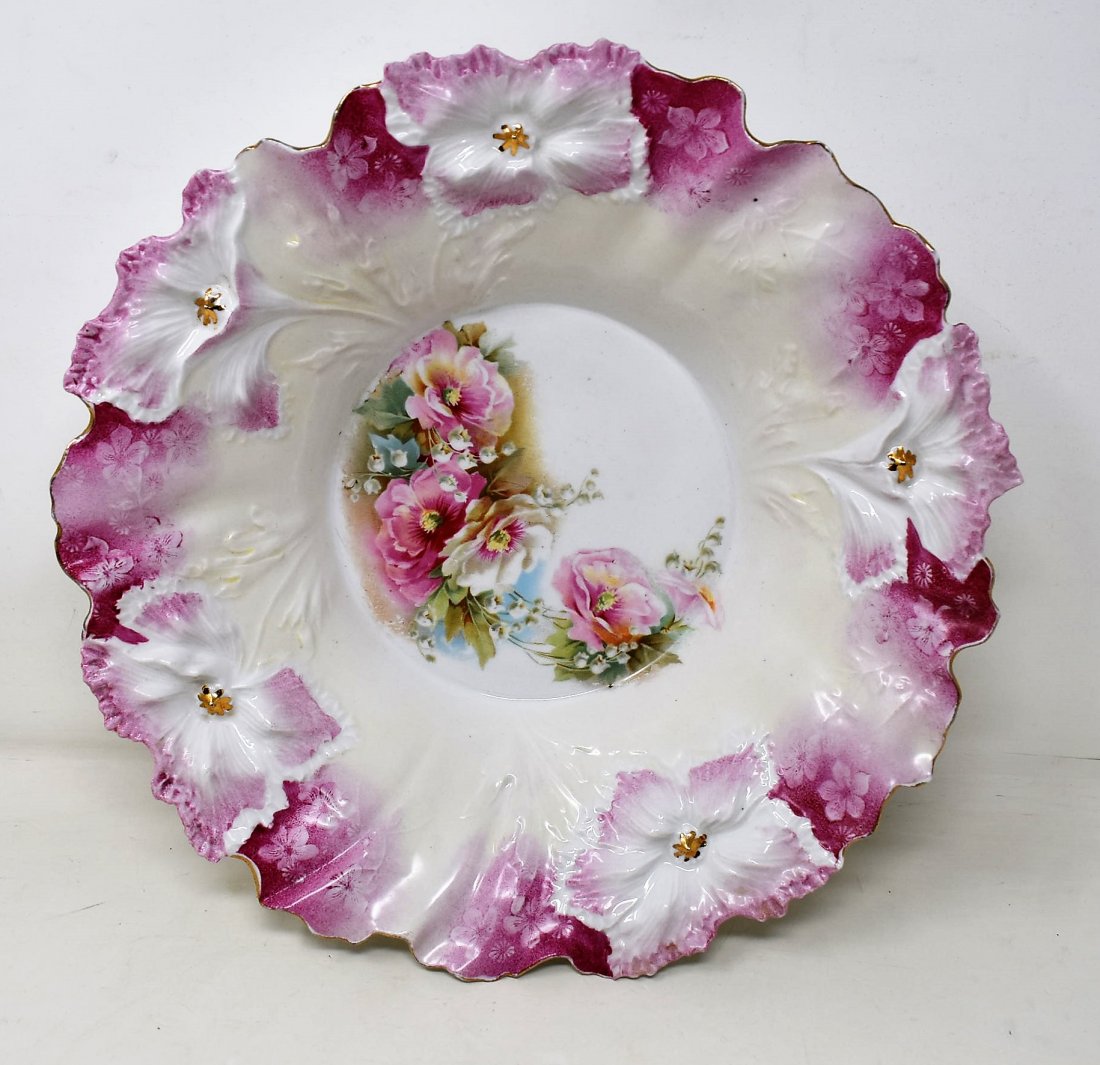 Large R.S. Prussia 12" Bowl "Roses": R.S. Prussia 12" Serving Bowl "Roses"