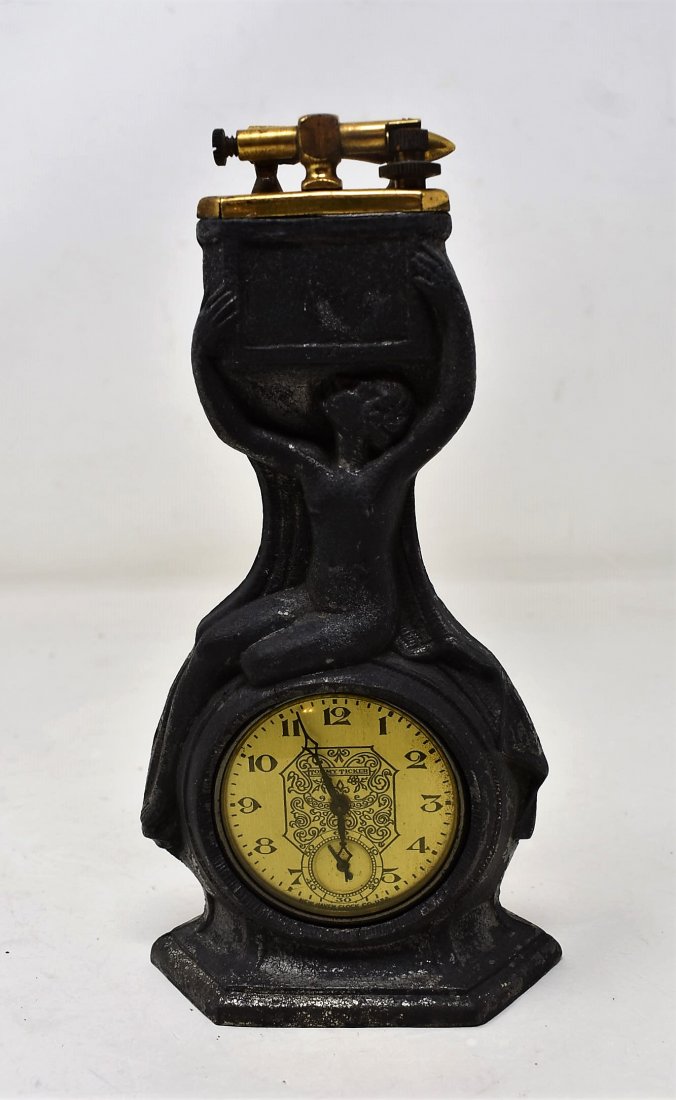 Vintage New Haven Metal Figural Clock/Lighter (1 of 5)
