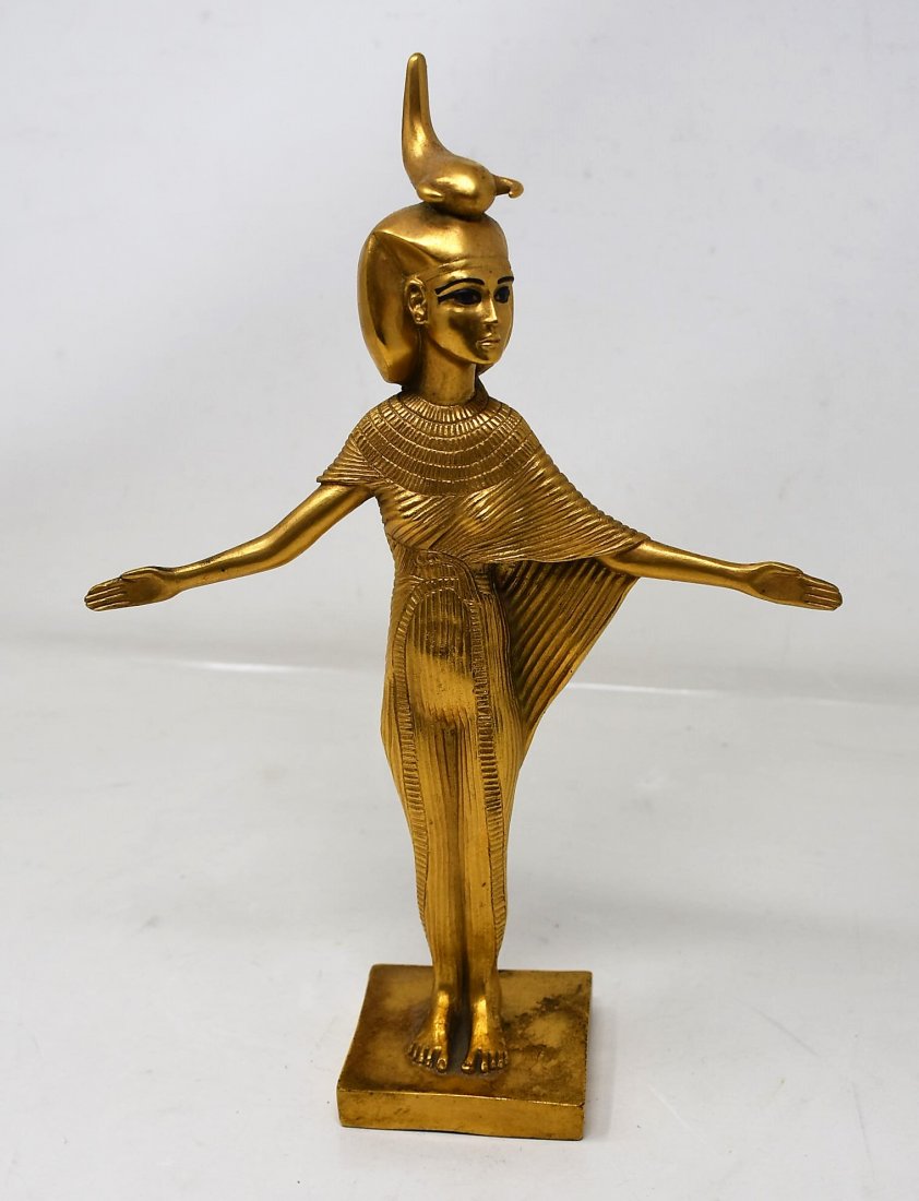 Egypitan Selket Figure: Egyptian Selket Figure, Metal, measures 10.5" tall