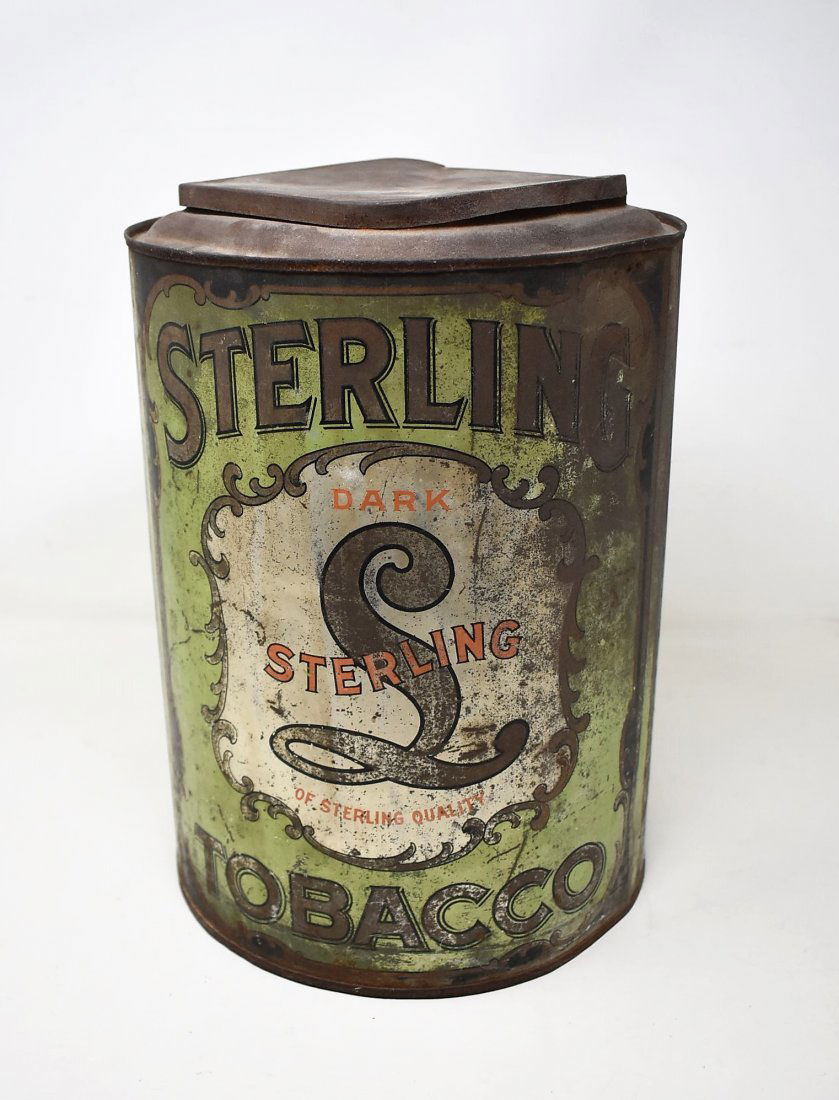 Large Vintage Sterling Tobacco Tin Counter Display (1 of 4)