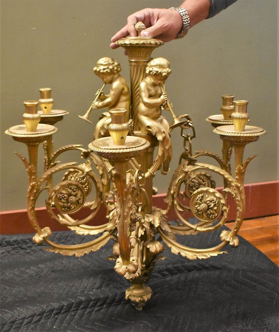 GORGEOUS Vintage French Chandelier with Cherubs (1 of 6)