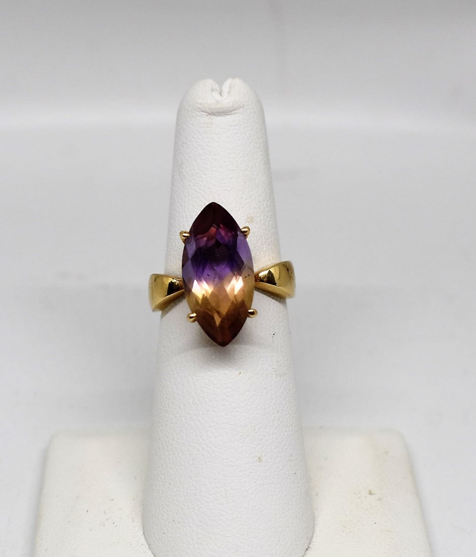 14K Yellow Gold Ring with Marquise Cut Ametrine Stone (1 of 5)