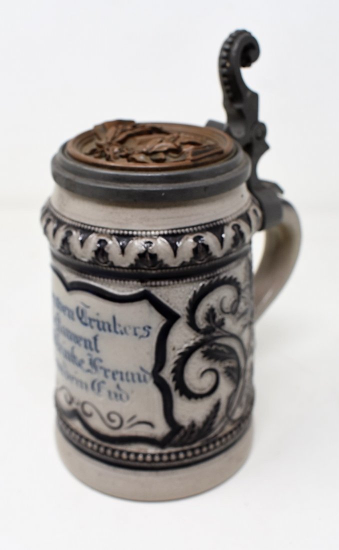 1/2 liter salt glaze Beer Stein copper inlay (1 of 7)