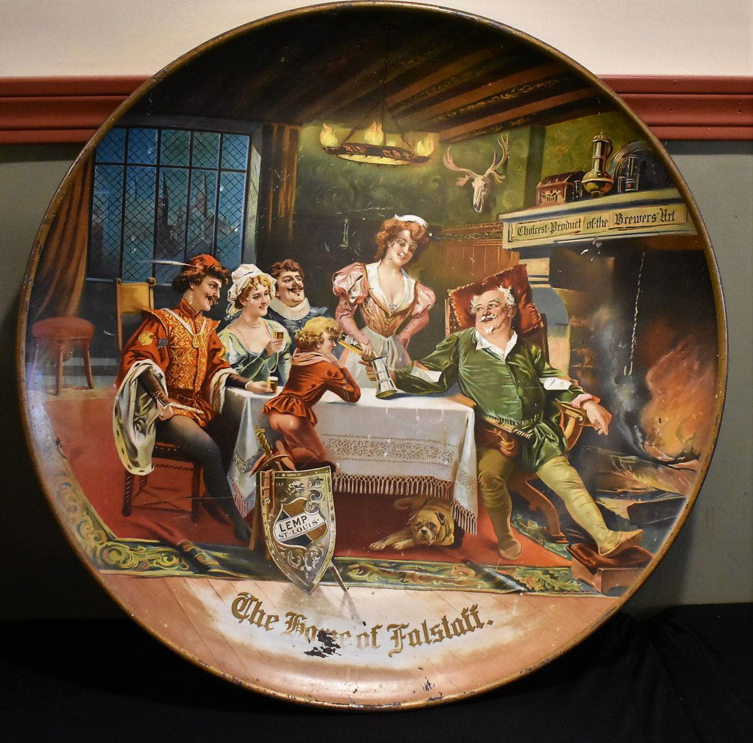 Lemp Brewing house of Falstaff Large Beer Charger Sign (1 of 2)