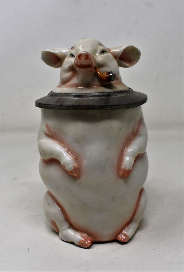 Musterschutz Pig Smoking Cigar Character Beer Stein (1 of 8)