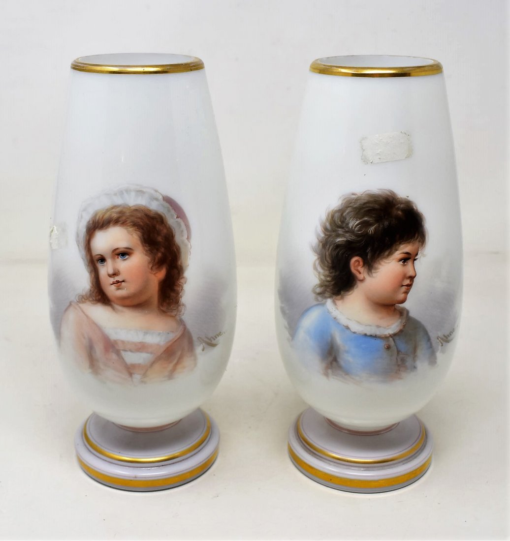 Pair of Josef Ahne Signed Hand-Painted Vases (1 of 4)