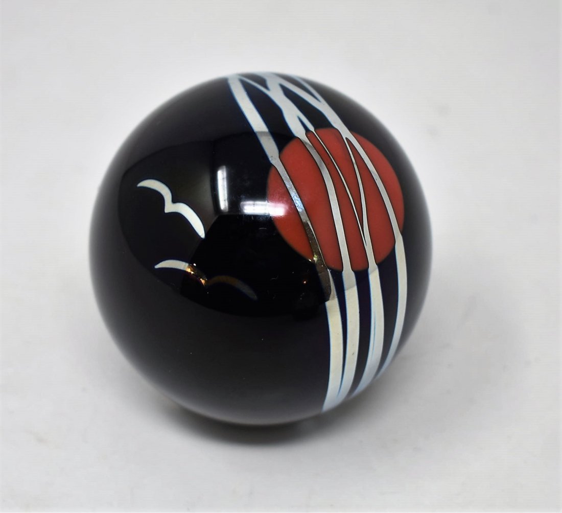 Steve Correia Art Glass Paperweight Birds & Sun (1 of 4)